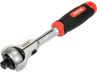 Тріщатка-вороток з обертальною головкою YATO, до квадрату 3/8", l= 195 мм [5/25]