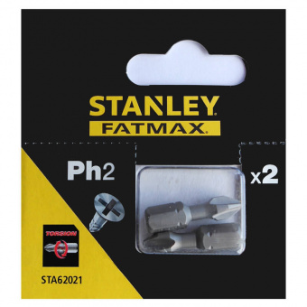STANLEY Fat Max STA62021 Отверточные биты BIT SCDR TORSION PH 2 X 25mm x2