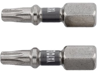 Насадка викруткова YATO TORX T20 х 25 мм. HEX 1/4", покрита нікелем, 2 шт.[10]