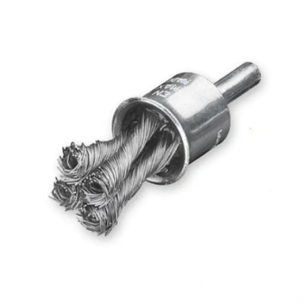 Щетка концевая D19х28 мм, хвостовик 6 мм, стальная проволока 0.50 мм LESSMANN