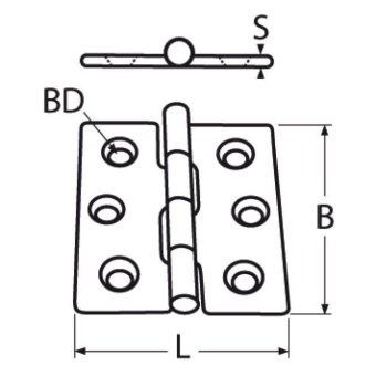 Петля нержавеющая 8149385040 50x40x0.8 (AISI 304)