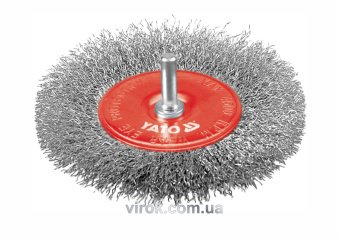 YATO Щітка - крацовка YATO ПЛОСКА Ø=100 мм зі шпинделем. сталь  | YT-4758