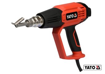YATO Фен технічний мережевий YATO: 1.6 кВт, 50-650°C, 250-500л/хв, 2 режими, регулятор тем-ри+5насад