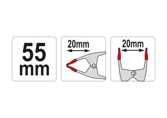 YATO Струбцина пружинна- "прищіпка", металева YATO : L= 50 мм, роб. висота/глиб.- 20/20 мм  | YT-642