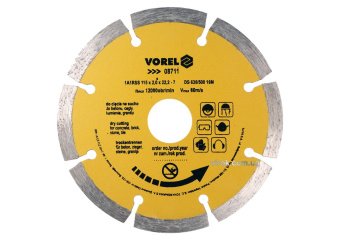 VOREL Диск відрізний алмазний сегментний : SEGMENT Ø= 115 мм  | 08711