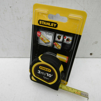 STANLEY 0-30-686 Рулетка измерительная"OPP Tylon™", 3м/10"х12.7мм, пластиковый корпус с резиновыми в