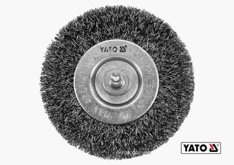 YATO Щітка зачисна дискова з нержавіючої сталі до дрилі YATO : Ø=75мм, шпиндель Ø=6мм, 4500об/хв  | 