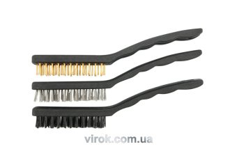 VOREL Щітки дротяні міні : L= 170 мм, Набір 3 шт  | 06963