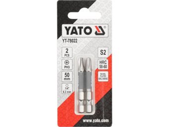 Насадка викруткова YATO PH3 х 50мм. HEX 1/4", покрита нікелем, 2шт.[10]