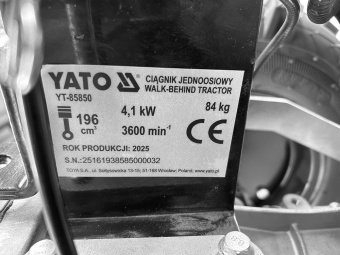 Мотоблок бензиновий  YATO: 4,1 кВт, бак- 3,6 л,  колеса Ø= 500 мм, 3 передачі вперед вперед/3 назад
