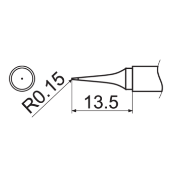 Наконечник для точкової пайки з вклад грілкою YATO заг. l= 153 мм, наконеч 13,5х 0,15 мм тип T12-ILS