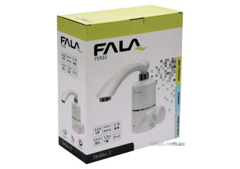 FALA Нагрівач води проточної мереж. до 60°С,3кВт,тиск 0,04-0,6MPa, гусак l=20 см, бічне під'єднання 