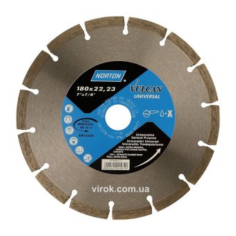 NORTON Диск алмазний VULCAN UNI сегментний: Ø= 180/ 22.23 мм (DW) | 70V203