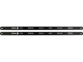 Полотно різальне по металу BI-мет VOREL M42+D6A+Co8%, 300х12,6х0,65 мм, 24 зуби/1", паков. 2 шт [10]