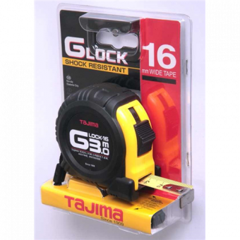 Рулетка строительная ударопрочная TAJIMA G-LOCK, GL16-30E-EUR - 3м×16мм