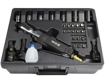 YATO Тріщатка пневматична YATO : квадрат- 1/2", 68 Нм, 6.2 бар, 110 л/хв, з обладунками, 30 шт.  | Y