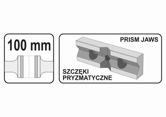 Лещата для верстатів YATO; корпус- 160 мм, губки- 100 мм, розвід губ- 85 мм [6]