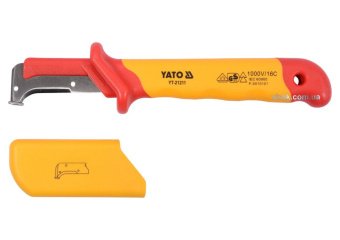 YATO Ніж для знімання ізоляції YATO; l=155 мм, лезо l=38 мм з діелектр. ізольованою ручкою 1000 В  |