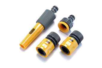 Набор: насадка-распылитель, коннекторы 1/2: 1/2 аквастоп , 1/2, адаптер 1/2+3/4 СИЛА