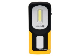 Ліхтар COB LED акумуляторний VOREL : діодний (3Вт) 100Lm, Li-Ion 3.7 В, 800 A/Год, 5 режимів [12/48]