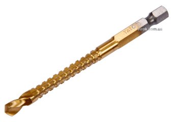 YATO Свердло фрезерувальне по металу YATO : HSS-TIN, Ø= 6.5 мм, l= 89 мм, HEX - 1/4"  | YT-44824