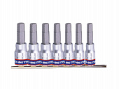 KING TONY Набор шестигранных насадок (бит) 1/4", шестигранных - H3-H10 (3-10 мм) | 2127PR