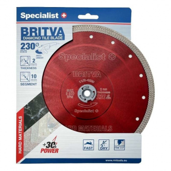 Specialist+ 11/2-4230 Диск алмазний BRITVA 230x2x22