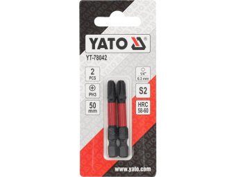 Насадка викруткова ударна YATO PH3 х 50 мм. HEX 1/4", 2 шт.[10]