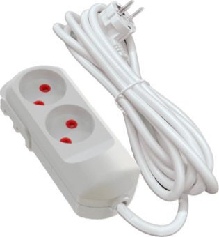 Подовжувач мережевий VIROK: l= 3 м, з 2 гніздами без заземлення