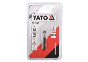 YATO Зенкер конічний по металу YATO : HSS, Ø= 6.3 мм, l= 40 мм, 5 пругів, HEX- 1/4"  | YT-44721