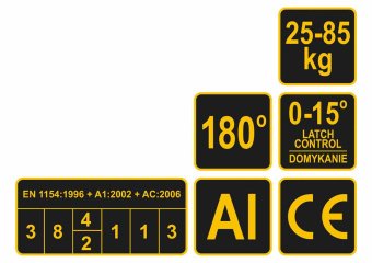 VOREL Дотягувач дверей механічний : 25-85 кг, 180°, 248 х 42 х 52 мм, срібне покриття  | 78470