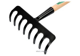 FLO Граблі присадибні, металеві з деревяним держаком, 8 зубів  | 35741