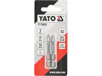 Насадка викруткова YATO PH1 х 50мм. HEX 1/4", покрита нікелем, 2шт.[10]