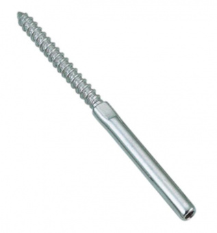 Наконечник троса з лівим різьбленням по дереву, нержавіюча сталь А4 (AISI 316)
