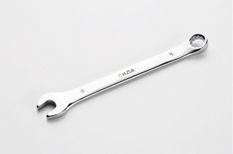 Ключ рожково-накидной полированный CrV 8мм СИЛА