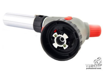 VIROK Пальник газовий з цанговим (швидким) з'єднанням, Piezo + 360*, ceramic, блок. кнопка | 44V179