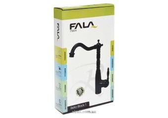 FALA Змішувач води для кухонної раковини "RETRO BLACK 1" з кульовим регулятором  | 75834