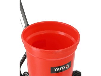 Сівалка і розкидач на 2-х колесах ротаційна YATO бункер- 23 л макс. вага- 25кг зона дії- 3,05-3,66 м