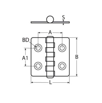Петля нержавеющая 814797 40x40x1.5 (AISI 304)