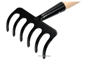 FLO Граблі присадибні, металеві з деревяним держаком, 6 зубів  | 35740