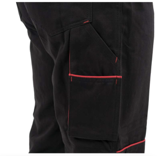 YATO Штани робочі COMFY YATO розмір XXL, чорно-червоні, 7 кишень, 100% бавовна  | YT-79245