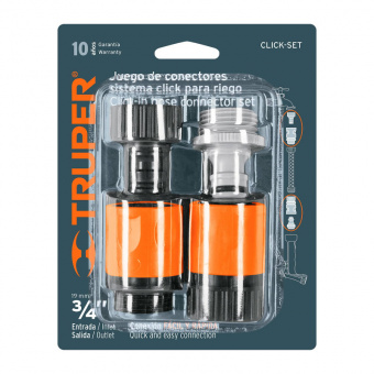 TRUPER CLICK-SET Набір перехідників садових, пластик 3/4"