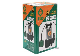 FLO Насос для брудної води мережевий, 750Вт, 14000 л/год, макс.висота- 14,5 м, корпус з нерж. сталі 