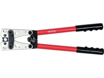Кліщі-прес ручні YATO для обтискання кабелів Ø= 6, 10, 16, 25, 35, 50 мм², l= 390 мм [10]