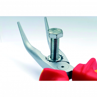 NWS Щипці подовжені з ізольов. ручками VDE до 1000 В: вигнуті кінці 45°, L= 205 мм // 141-49-VDE-205