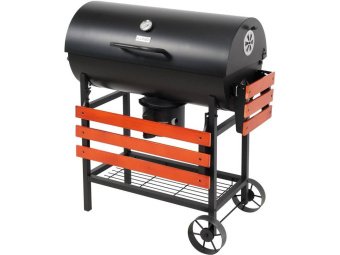 Гриль прямокутний вугільний LUND, 71х 34,5см, на 4 ніжках (з 2 колесами) з кришкою; 104х66х95/108 см
