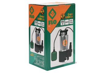 FLO Насос для брудної води мережевий, 900Вт, 16000 л/год, макс.висота- 15,5 м, корпус з нерж. сталі 