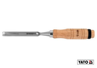 YATO Стамеска напівкругла YATO : b= 10 мм, клинок- 125 мм, дерев'яна ручка- 112 мм  | YT-62821