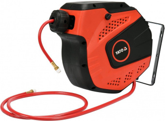 YATO Шланг пневматичний ПВХ на котушці YATO з швидкоз'єдн. наконеч-ми 1/4", Ø=6,5 мм, тиск- 20Bar, l