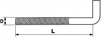 Винт-крюк L с метрической резьбой 10х105 (упаковка 5 шт.)